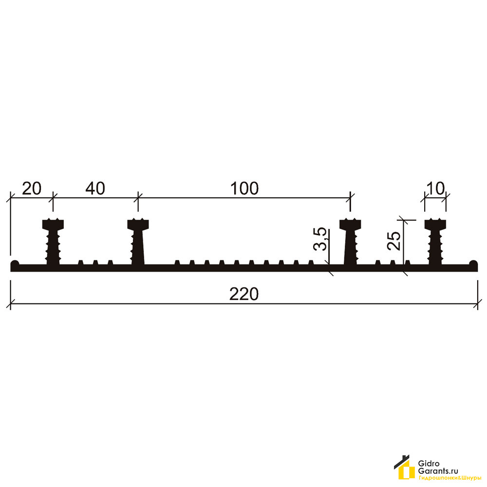 Гидрошпонка-Аквастоп-ХО-220-425-EPDM